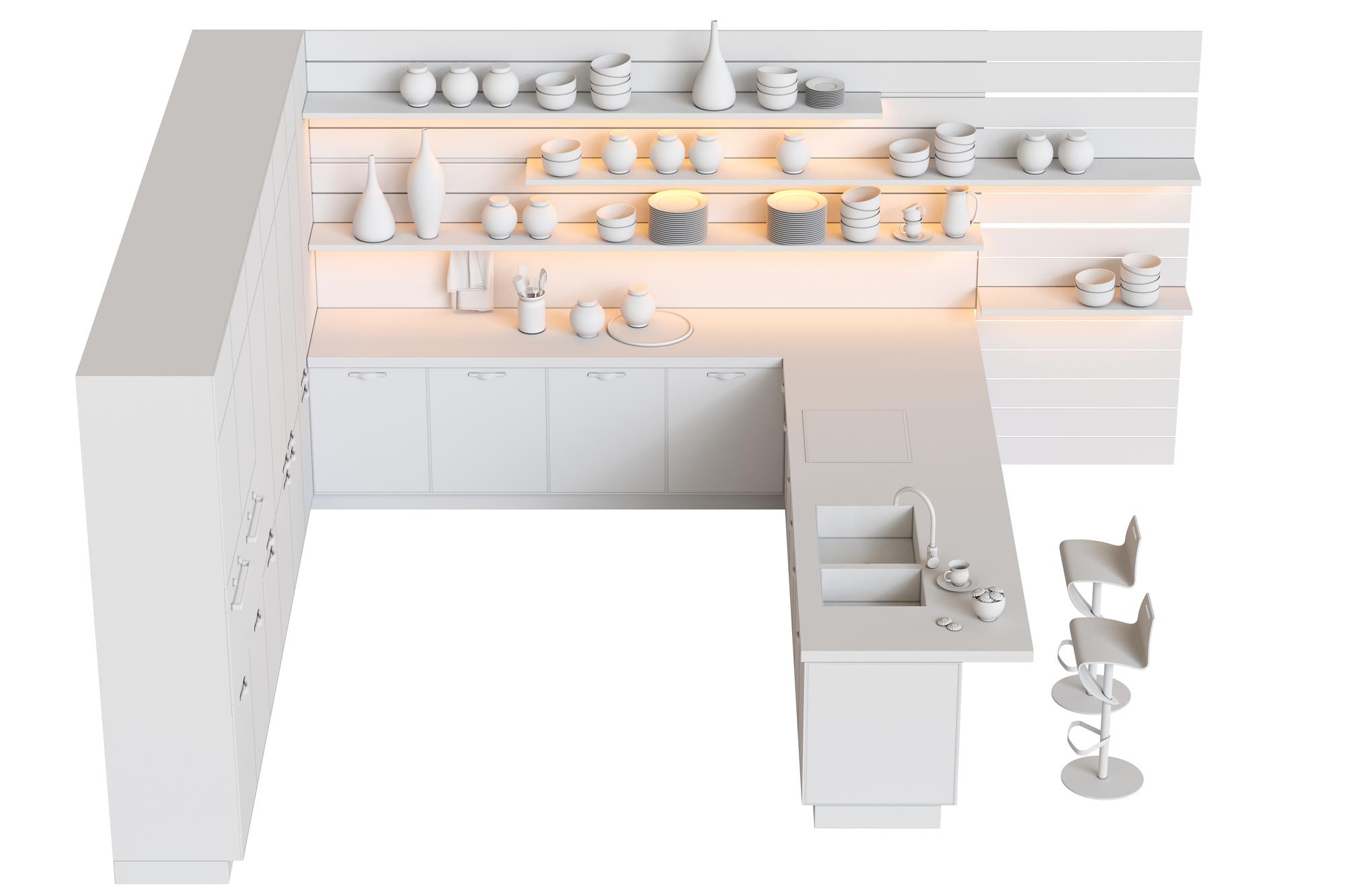 Interno della cucina didattica con postazioni